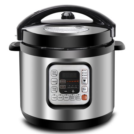 Zeny 6Qt 10-in-1 Multi-Use Pressure Cooker Programmable with Stainless Steel Pot, Rice Cooker, Slow Cooker, Yogurt Maker, Bean Cooker, Meat Stew, Sauté Steamer & (Best Meat For Pressure Cooker)