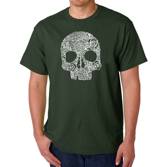 Men's Word Art T-shirt - Flower Skull