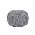 thumbnail image 2 of Urban Shop Round Knit Pouf, Light Grey, 2 of 3
