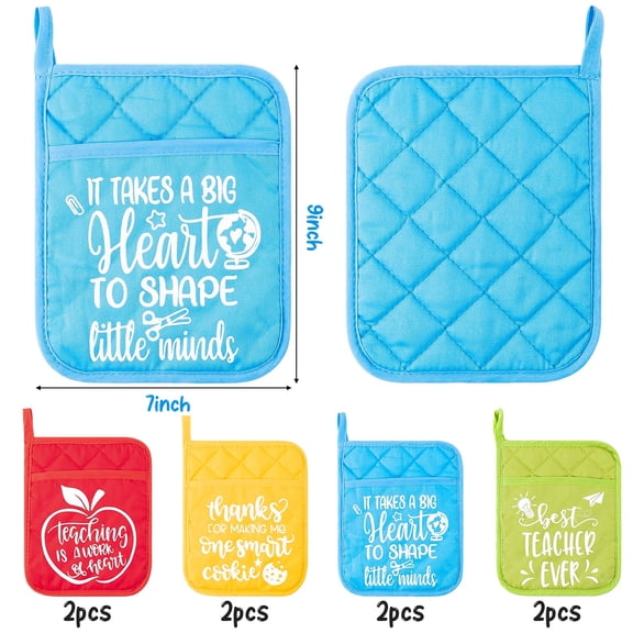 2ooya Pot Holder with Hand Pocket for Kitchen Accessories, 8 Pieces Heat Resistant Pot Holders for Cooking/Baking