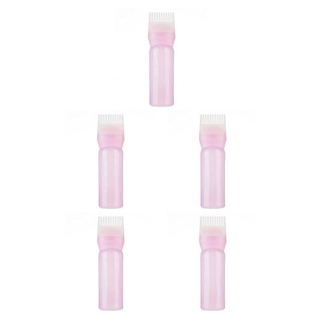 relayinert Root Comb Applicator Bottle Plastic Refillable Reliable Reusable Hairstyling Tool Hairdressing Accessory Dyeing Supplies No.2 5Set
