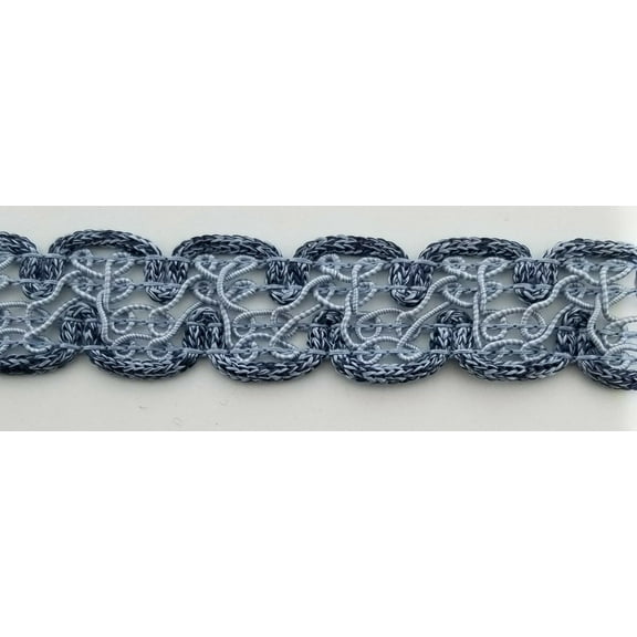 7/8" Designer Braid Gimp Trim - Color: Denim - Put-up: 10 Continuous Yards