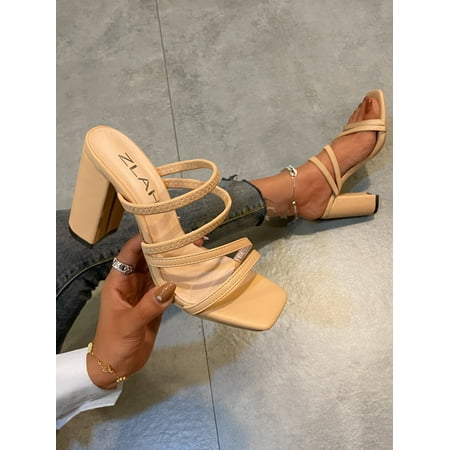 

Minimalist Chunky Heeled Mule Sandals