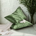 thumbnail image 7 of 2 Pack Silky Satin California King Pillowcases for Hair and Skin, Super Soft and Cooling Pillow Cases with Envelope Closure, 20x40 Inches, Olive Green​, 7 of 7