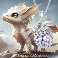 thumbnail image 5 of LONAGO Dragon Necklace with Birthstone Sterling Silver Wyvern Dragon Pendant Necklace Gift for Women, 5 of 10