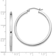 thumbnail image 4 of Sterling Silver Rhodium-Plated 2X35mm Square Tube Hoop Earrings (38 X 36) Made In Mexico qe4649, 4 of 5