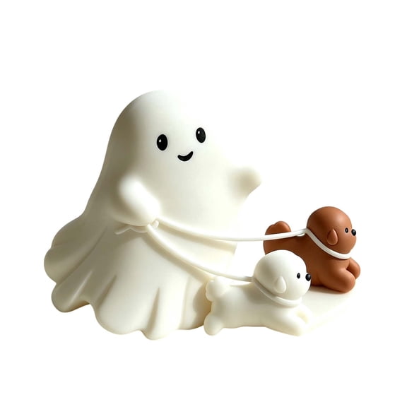 Ghost Dog Figurine, Halloween Ghost Decor, Cute Ghost Puppy Statue, Halloween Tabletop Decoration for Shelf Mantel Desk Tiered Tray Home Fall Decor