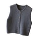 thumbnail image 5 of Chaleco de punto, ropa, cuello redondo, diseño retro, informal, con botones, moderno, camisetas sin mangas para Gris, 5 of 9