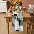 thumbnail image 2 of Boho Geometric Table Runner - 108 Inch Long Green Ethnic Abstract Stripes Motifs Cotton and Linen Blended Dress Scarves Farmhouse Table Runner for Kitchen Dining, Coffee Table, 13" x 108", 2 of 8