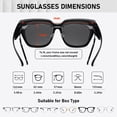 thumbnail image 3 of Polarized Sunglasses Over Glasses Women – Over Glasses Sunglasses for Women Fit Over Prescription Glasses, UV400 Wraparound Fit-Over Sunglasses for Driving Fishing Hiking Outdoor Sports, 3 of 7