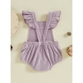 thumbnail image 5 of Musuos Baby Girl Summer Overalls Romper 3M 6M 12M 18M Solid Color Corduroy Ruffles Jumpsuit Newborn Infant Cute Clothes, 5 of 9