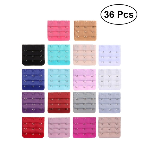 36 Pieces Womens Bra Extenders Brassiere Extension Hooks 2 Hooks and 3  Hooks (18 Colors)