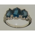 thumbnail image 2 of LBG 10k White Gold Natural Blue Topaz Womens Trilogy Ring - Size 7.75, 2 of 5