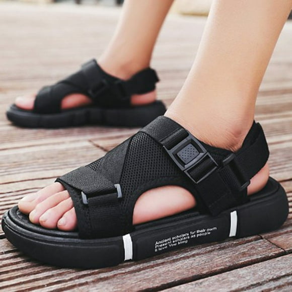 Clearane! Été Chaussures Antidérapantes Sandales Sandales Sofe en Plein Air à la Mode pour les Hommes Noir 42