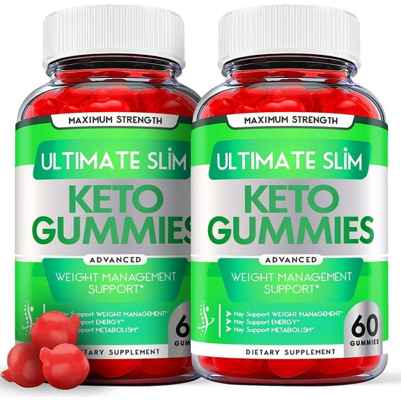 (2 Pack) Ultimate Slim Keto ACV Gummies - Supplement for Weight Loss - Energy & Focus Boosting Dietary Supplements for Weight Management & Metabolism - Fat Burn - 120 Gummies