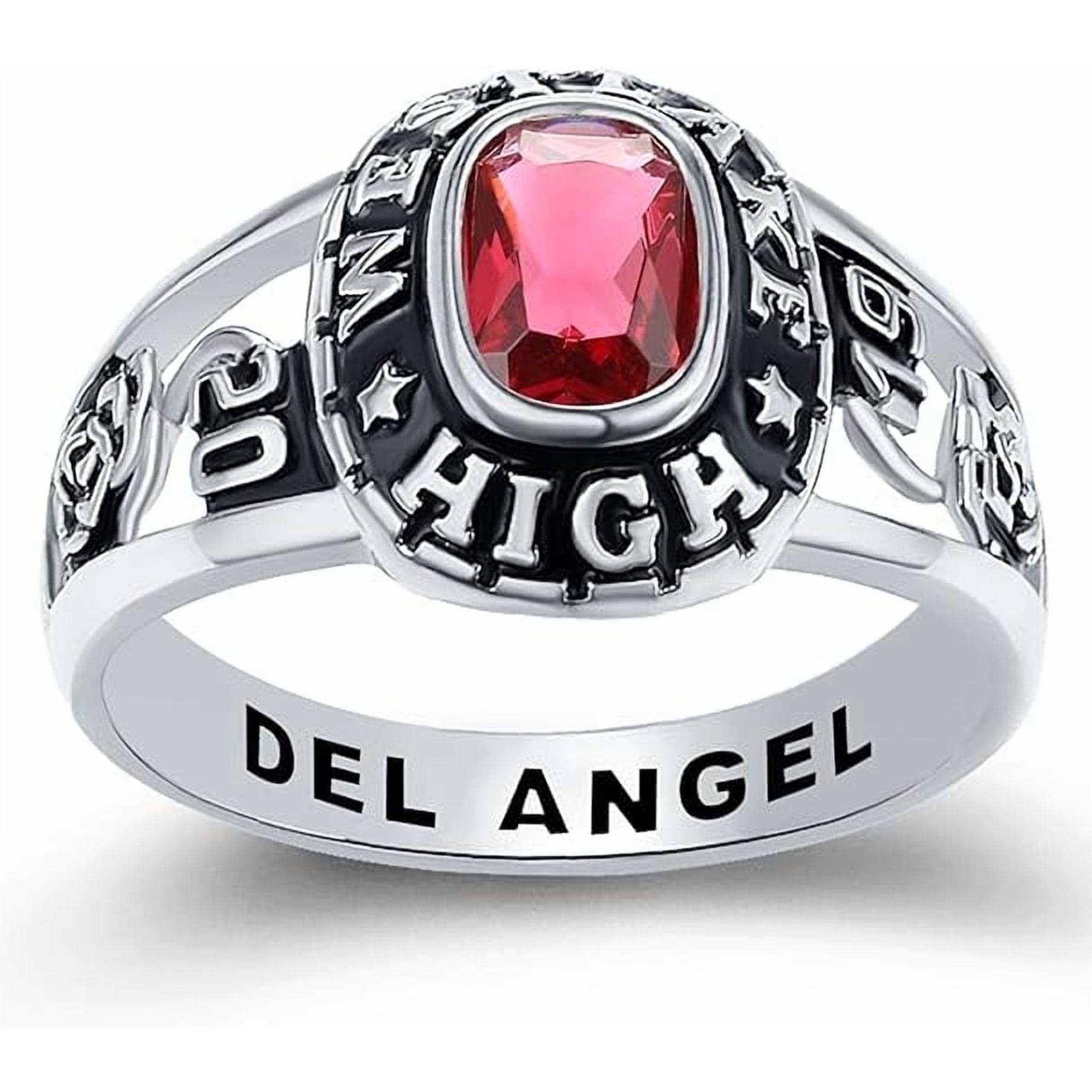 Ccjcinata Custom Class Rings Fully Personalized Class Rings for Women Rings Class Rings for Women High School Birthstone Graduation Rings of 2024 Size 5-15