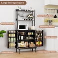 thumbnail image 3 of ETASE 58'' Pantry Cabinets with Microwave Shelves, Freestanding Kitchen Storage Cabinet with Adjustable Shelves, Buffet Cupboards for Kitchen/Dining Room/Living Room, Black, 3 of 11