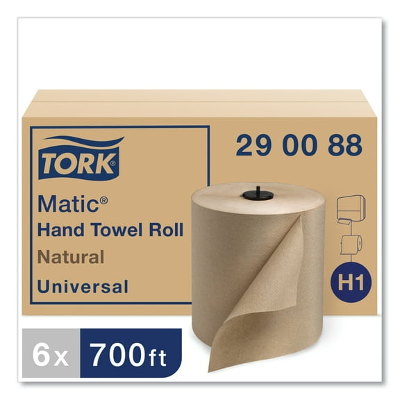 Tork Matic Paper Hand Towel Roll Natural Universal Paper Towel, 6 Rolls