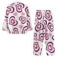 thumbnail image 2 of Renewold Women Button Down Pajamas Long Sleeve Shirts and Pants Set of 2 Pink Purple Hearts Athletic Clothing Comfy Jogger Walking Sleepwear Size S,Valentine's Day, 2 of 6