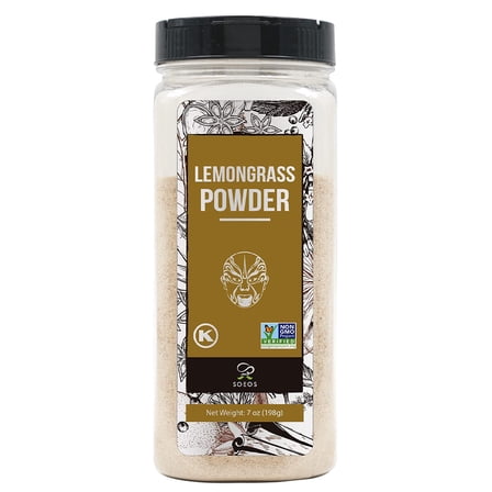 Soeos Lemongrass Powder 7 oz, Non-GMO Verified, Kosher, Herb for Food and Beverage