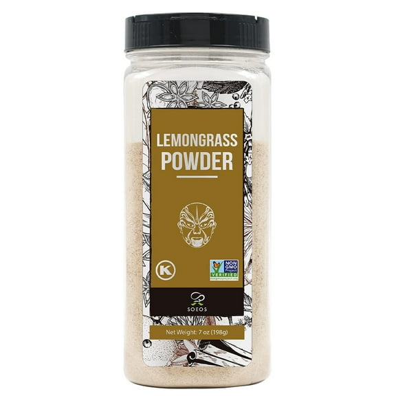 Soeos Lemongrass Powder 7 oz, Non-GMO Verified, Kosher, Herb for Food and Beverage