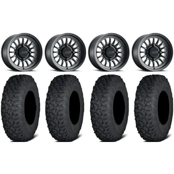 Method 411 15" Black (4 3) Wheels 33" Coyote Tires Polaris RZR XP 1000 / PRO XP / Ranger XP 900/1000