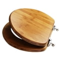 thumbnail image 3 of TOPSEAT Native Impression Round Toilet Seat w/Brushed Nickel Hinges, Natural Bamboo, 3 of 4
