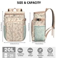 thumbnail image 3 of Travel Cooler Bag - Pioneer Flower Floral Print Pattern Camping Beer Cooler Backpack with Bottle Opener- Waterproof Insulated Picnic Backpacks - Cooler Bag for Beach, 3 of 6