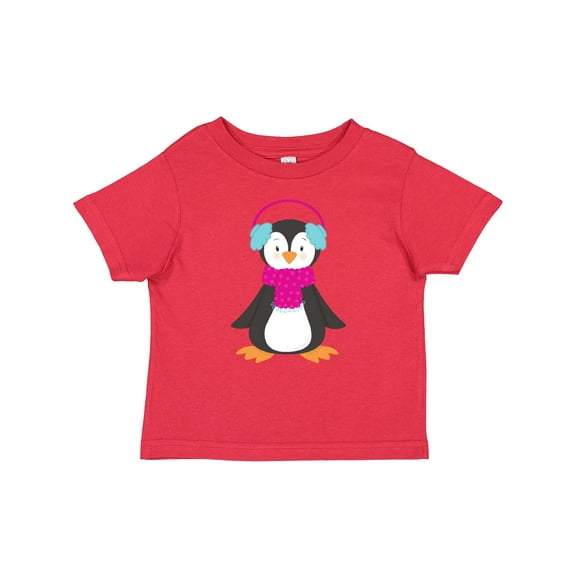 Inktastic Cute Penguin, Penguin With Ear Warmers, Scarf Boys or Girls Baby T-Shirt