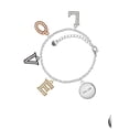 thumbnail image 2 of Delight Jewelry Silvertone Domed John 3:16 Multi-Colored Crystal Love Charm Bracelet, 2 of 5