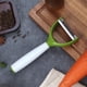 thumbnail image 5 of Pelador de frutas multifuncional de acero inoxidable | Cuchillo de doble hoja giratoria con desojo de patata | Mango ergonómico antideslizante | Pelador de verduras para zanahorias, pepinos,, 5 of 9