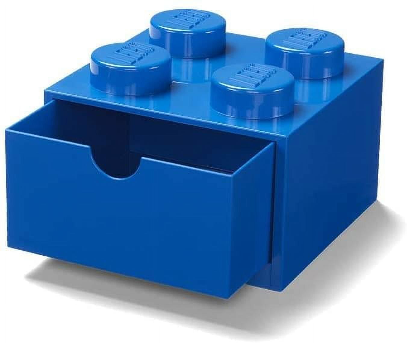 LEGO Desk Drawer Stackable Storage with 4 Knobs, in Blue