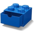 thumbnail image 3 of LEGO Desk Drawer Stackable Storage with 4 Knobs, in Blue, 3 of 3