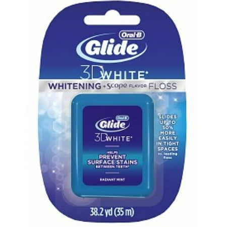 Oral-B Glide 3D White Whitening + Scope Flavor Dental Floss, Radiant Mint, 35 M