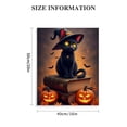 thumbnail image 3 of Vintage Halloween Black Cat and Pumpkin Canvas Wall Art Painting,Gothic Print Pictures for Home Wall Decor Horror Creepy Dark Posters for Living Room Home Halloween Party Decor Framed, 3 of 5