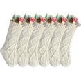 thumbnail image 1 of Goege Bailey Pack 618" Unique Ivory White Knit Christmas Stockings Style2, 1 of 5
