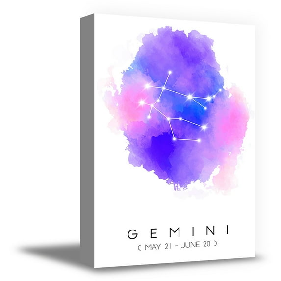 Awkward Styles Astrology Theme Zodiac Sign Gemini Canvas Zodiac Wall Art Attractive Gifts for Astrology Lover Gemini Wall Print Zodiac Map Decor