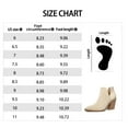 thumbnail image 7 of Pennysue Women's Beige Ankle Boots With Side Slit Pointed Thick Heeled Stacked Middle Heel Boots Size 8.5M, 7 of 7
