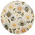 thumbnail image 3 of Ryvnso Bee Honey and Daisy Flowers Round Plate Mats Dining Table Placemat Set of 4 for Holiday Decoration, 3 of 7