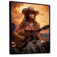 thumbnail image 2 of Designart "Cowgirl Sunrise Charm" Portrait Floater Framed Canvas Art Print, 2 of 7