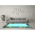 thumbnail image 3 of Ahgly Company Indoor Round Solid Light Blue Modern Area Rugs, 3' Round, 3 of 4