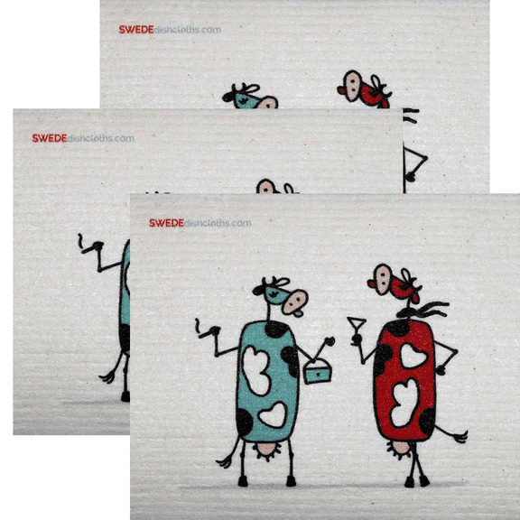 Swedish Dishcloths Fun Cowgirls Set of 3 Eco Friendly Sponge Cloths