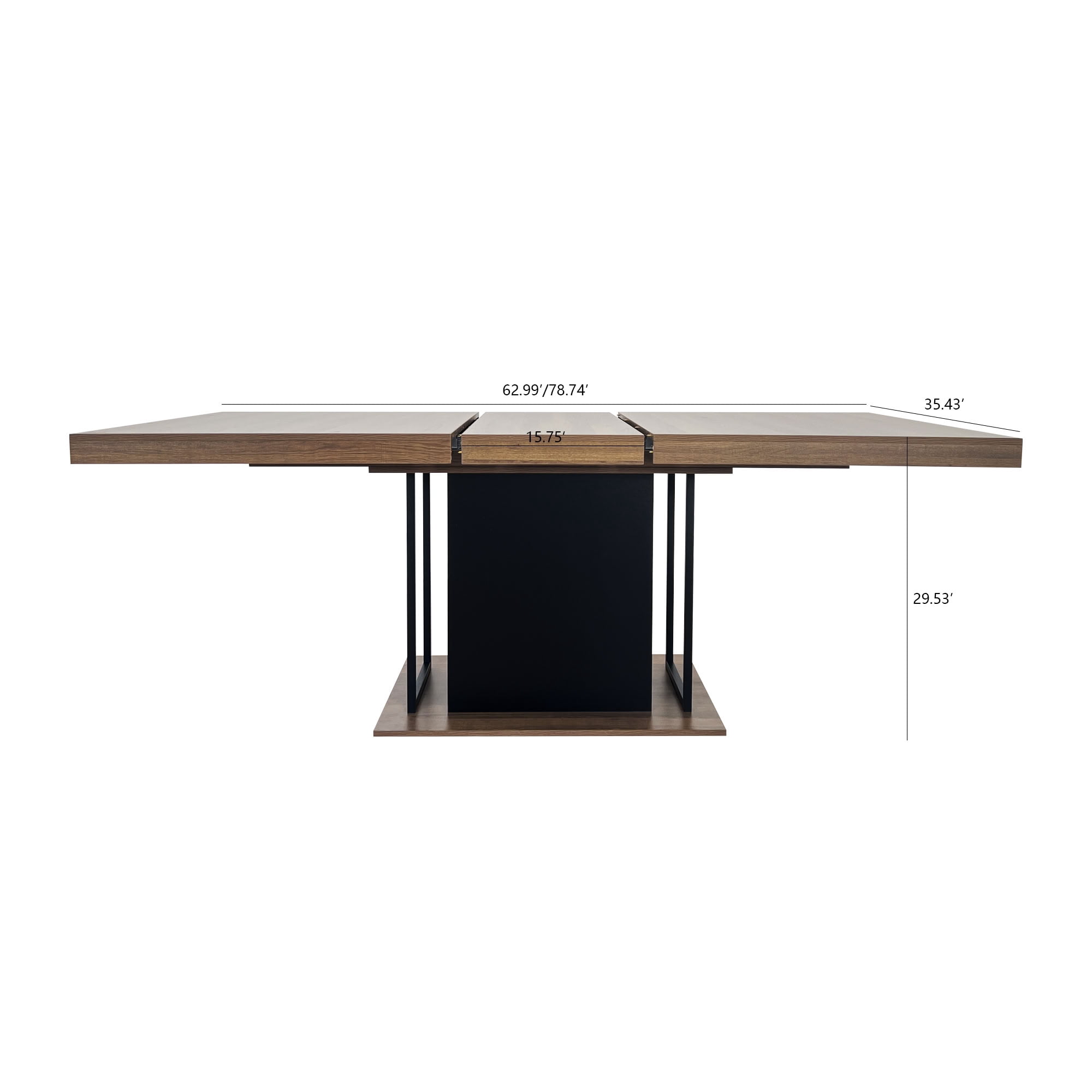MAYEERTY Extendable Rectangular Dining Table for 6-10 People, Expandable Kitchen Table with Built-In Hidden Extension Leaf, for Dining Room, Kitchen, Apartment, Dinner Party