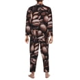 thumbnail image 5 of Bingfone Men'S Pajama Set 2 Piece Loungewear Pjs, Long Sleeve With Pajama Pants-Coffee Bean, 5 of 9