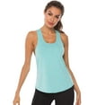 thumbnail image 2 of MRULIC tank top for women Women Sport Fitness Tank Top Athletic Undershirt Yoga T-Shirt Quick Dry Vest Womens tank tops Blue + L, 2 of 8