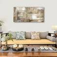 thumbnail image 4 of CDDposter Brown Abstract Wall Art Canvas Prints White Grey Retro Abstract Canvas Pictures for Living Room Bedroom Wall Decor Rustic Farmhouse Canvas Artwork for Office Home Decoration 24" X 48", 4 of 7