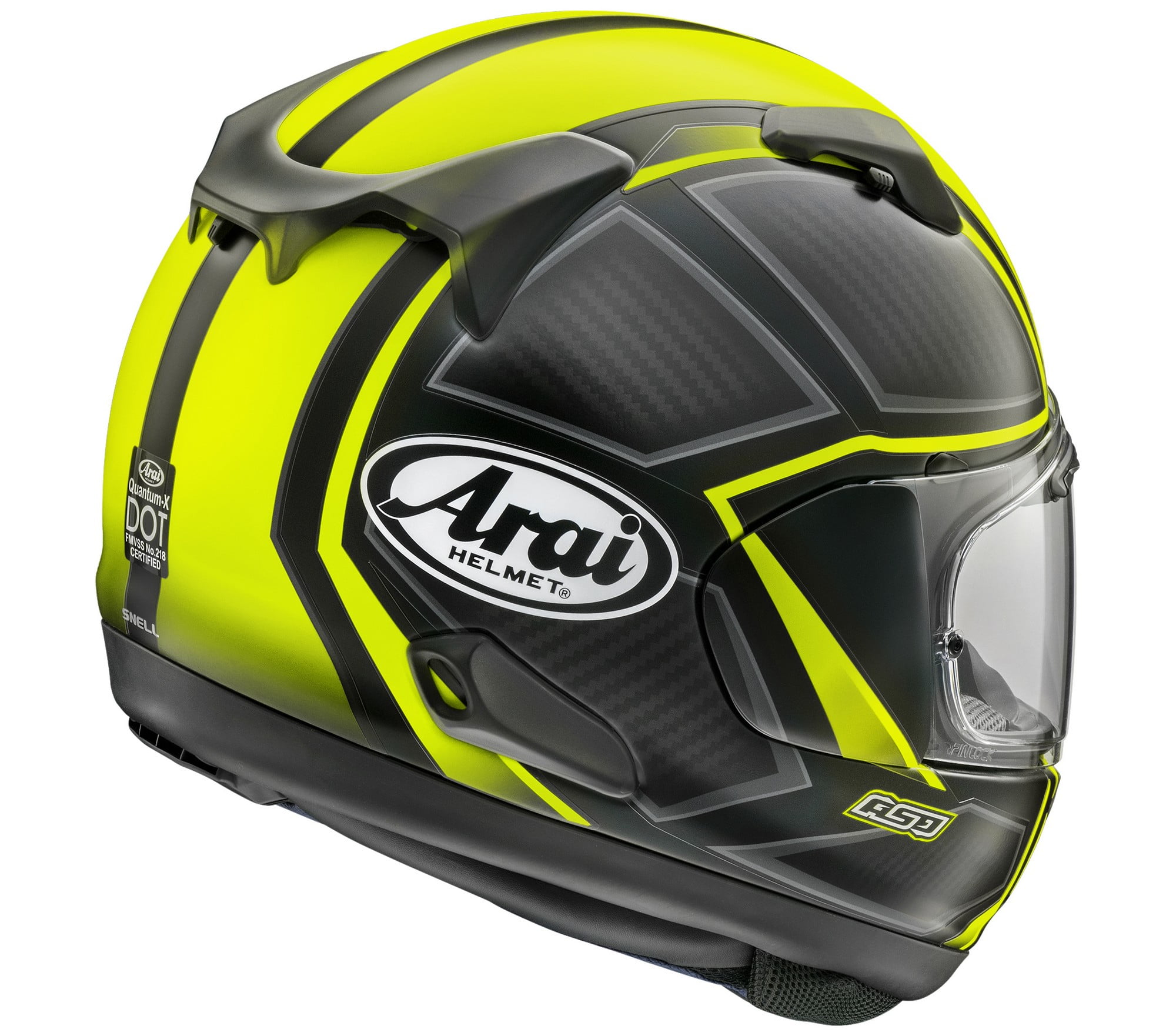 Arai Quantum-X Spine Fluorescent Yellow Helmet size Medium