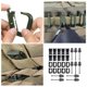 thumbnail image 5 of Clip de mosquetón para llave de 30 piezas, hebilla de llavero de plástico de tres formas para el hogar, Camping, Negro Sharpla Carabeaner, 5 of 8