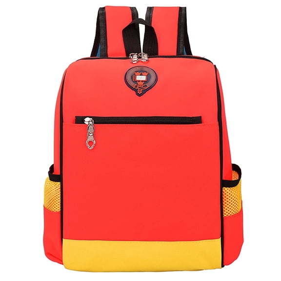 FUZHIQ Elementary School Backpack Bright Tone Side Storage Pockets Adjustable Straps Lightweight Bookbag for 2nd 3rd 4th 5th Grade Back to School, Orange