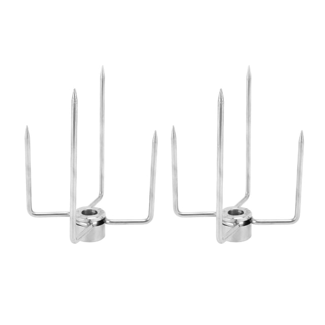 Fourchette de Rôtissoire pour BBQ, Fourchette de Rôtissoire Portable Compatible Lave-Vaisselle pour Gril, Fourchette à Viande Électroplaquée à 4 Griffes pour Rôtir la Chèvre